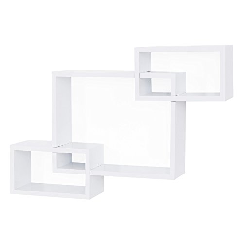 Lot de 3 étagères murales blanc avec style rétr...