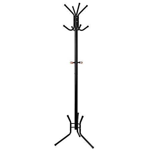 Porte-manteaux perroquet en métal blanc 49x176c...