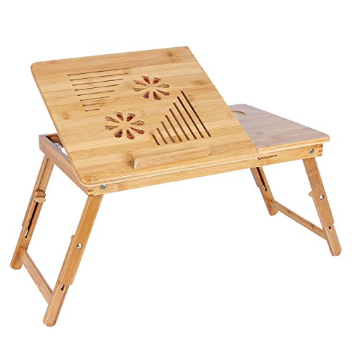 Table de lit pliable en bambou pour pc ordinate...