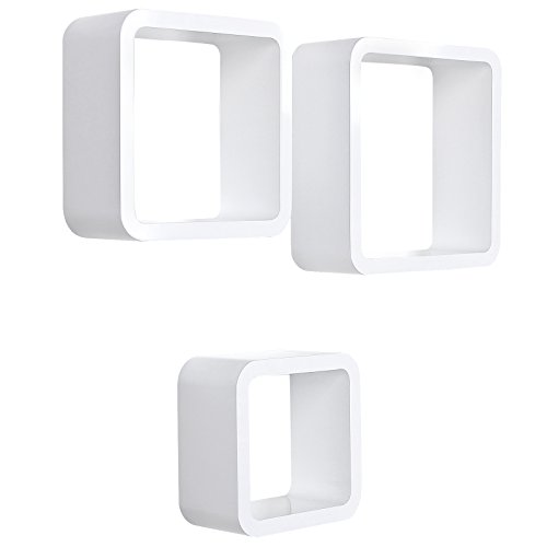 Lot de 3 étagères murales cube lounge pour cd l...