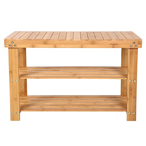 Étagère à chaussures, 100% bambou naturel, 2 ni...