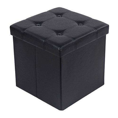 38 cm cube pouf coffre de rangement pliable cha...