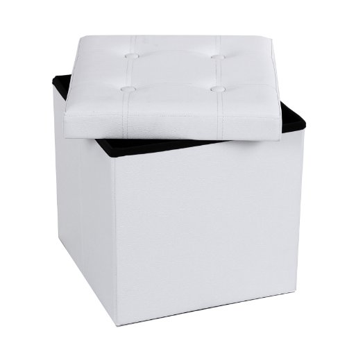 38 cm cube pouf coffre de rangement pliable cha...