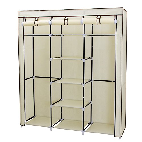 Armoire de rangement penderie beige 175 x 150 x...