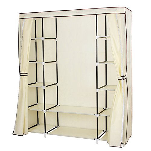 Armoire de rangement penderie beige 175 x 150 x...