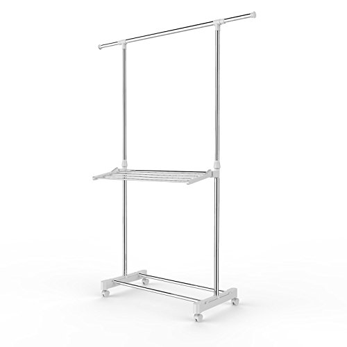 Portant / penderie à vêtement sur roulettes bla...