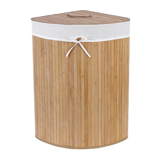 Panier à linge 100% bambou naturelle carré tria...