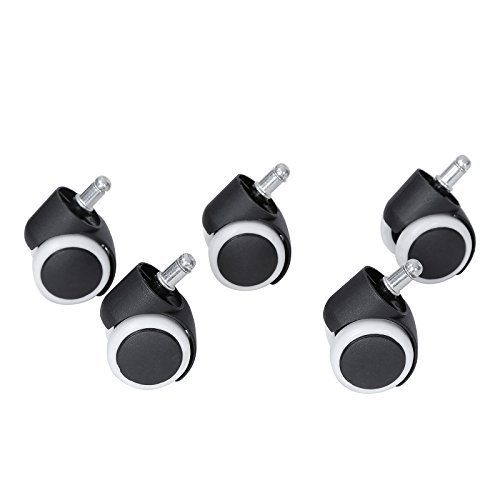 Lot de 5 roulettes pour chaise de bureau 11 mm/...