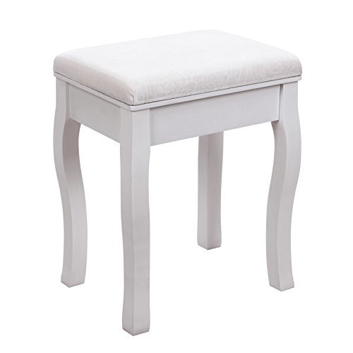 Rds50w tabouret pour coiffeuse en bois blanc av...