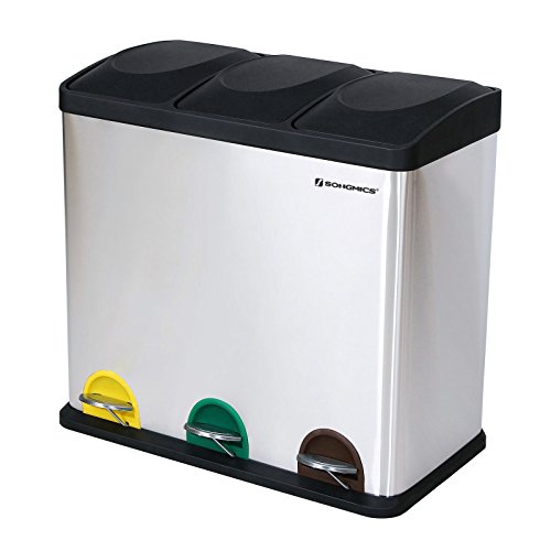 Poubelle tri sélectif 54 litres avec pédale et ...