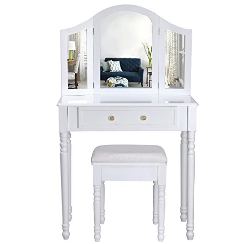 Coiffeuse meuble blanc-table de maquillage comm...