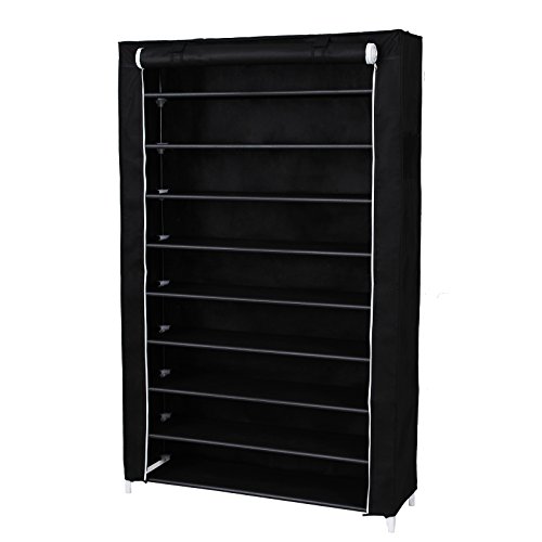 Armoire/étagères à chaussures 10 couches noir 1...