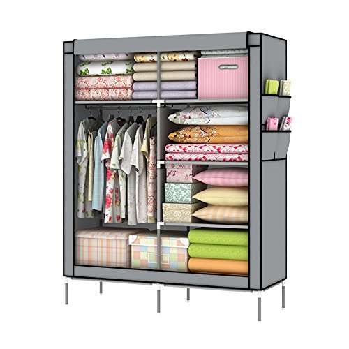 LAGUTE Armoire Penderie Etagere Dressing en Tis...