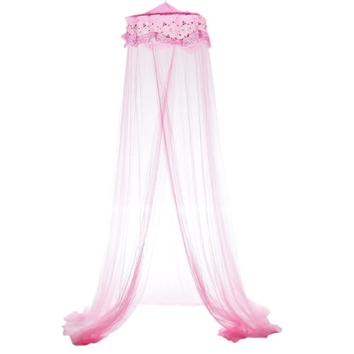 8Decades Ciel de lit rond décoré de broderie moustiquaire style princesse 6959517908832 (6959517908832)