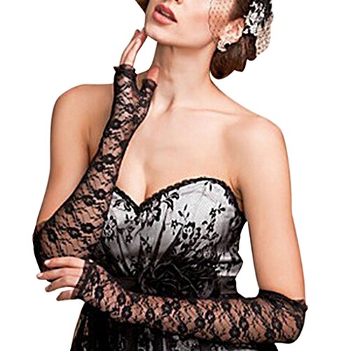 Greenery Femme Sexy Long Gants de Dentelle Demi...