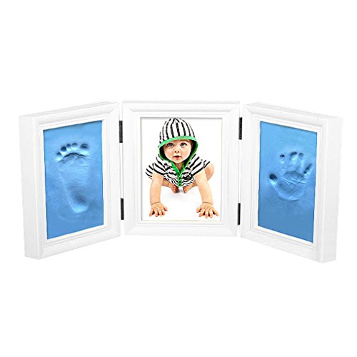 Cadre Photos Bébé Pliant 2 Empreintes de Main e...