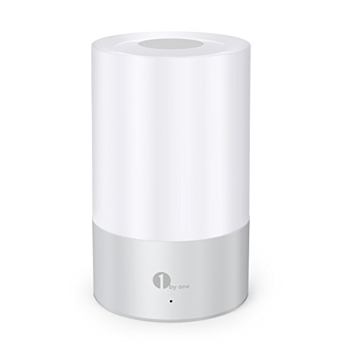 1byone Lampe de Chevet Blanche Tactile, LED Lum...