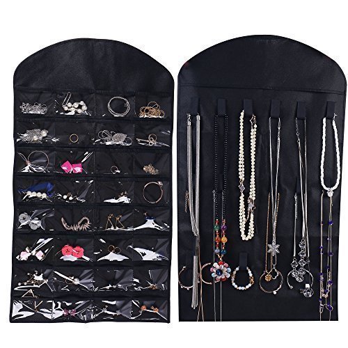 Ezigoo Grand porte bijoux organiseur noir - porte bagues, armoir à bijoux, porte boucles d'oreilles, tout en un ! 6970384970012 (6970384970012)