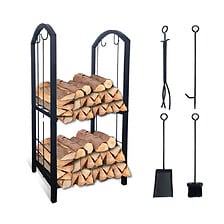 VOUNOT VOUNOT Porte buches cheminee avec 4 outils en metal noir code EAN 6973424411766 