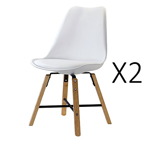 Lot de 2 Chaises design scandinave tendance nor...