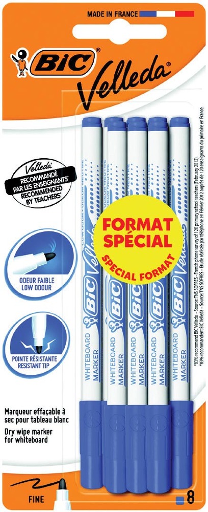 8 FEUTRES EFFAÇABLES À SEC