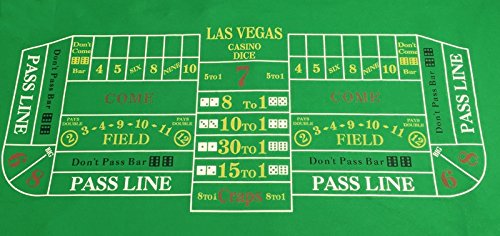 Générique Grande Las Vegas Craps feutre - Bleu 6 m par 3 m + Paire de dés/Craps code EAN 7071259961353 