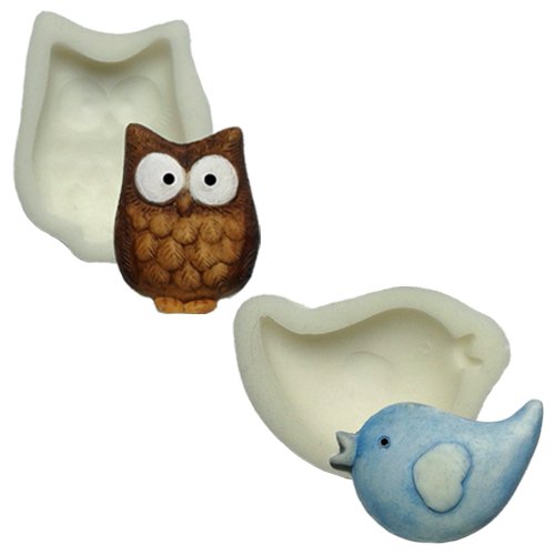 Moules en Silicone-Lot de 2 oiseaux en forme de...