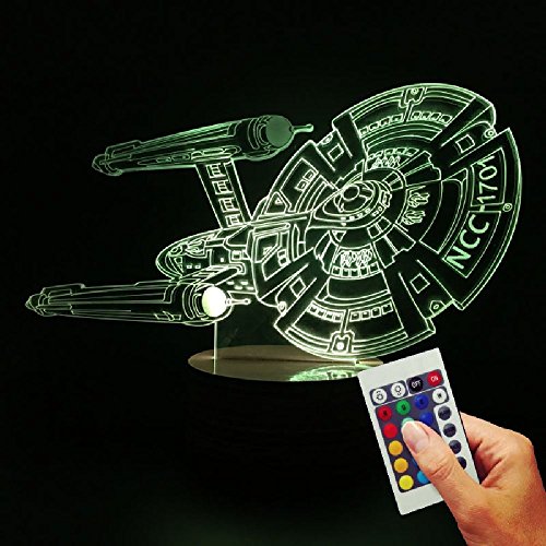 Stuff4Players Lampe de décoration Star Trek USS Enterprise NCC-1701 1701 (hologramme Illusion 3D) code EAN 7091042958438 