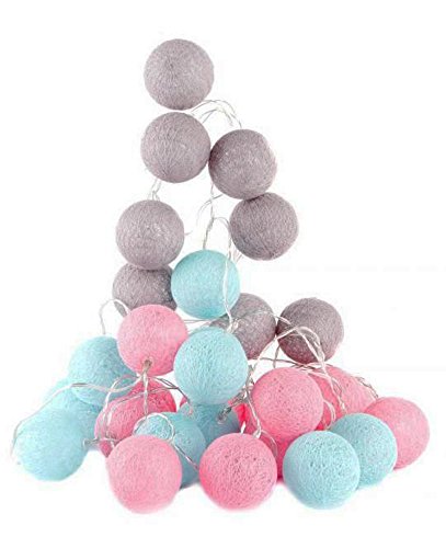 Guirlande lumineuse LED boules coton, Couleurs ...
