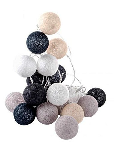 Guirlande lumineuse LED boules coton, Couleurs ...