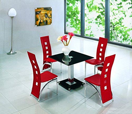 Table à manger Alba carré en verre noir