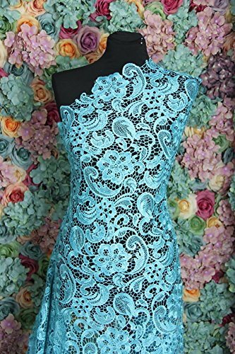 G30 Bleu Aqua Guipure dentelle de mariée en dentelle 120 cm wide-sold par 1/2 Yard 7104532190758 D&H