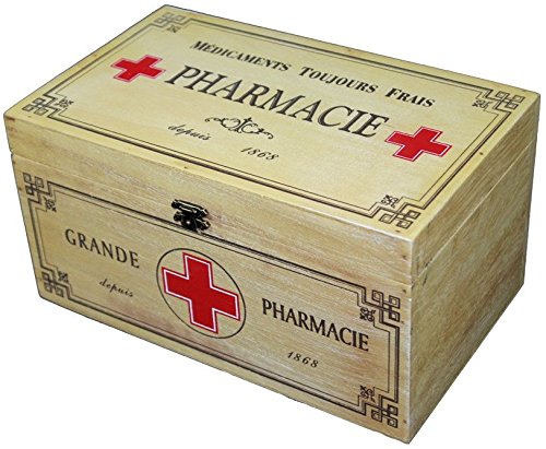 Charming House Design En bois médecine boîte de rangement style shabby vintage Premiers Secours Pharmacie Salle de Bain Cuisine code EAN 7104536437897 