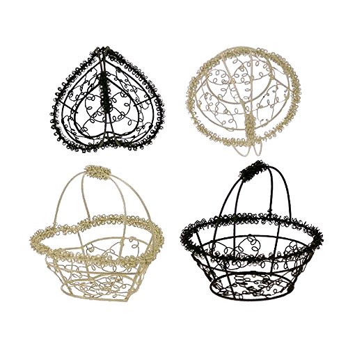 BONBONNIERES PANIERS COEURS LOT DE 4