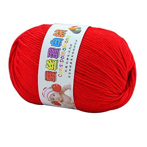 daily deals New Knitting Crochet boule du fil de laine Laine cadeau 50g Doux Naturel Lisse Laine Main Bébé Enfants Cashmere Soie Blended Yarn 95ZA391 Rouge code EAN 7106209908895 
