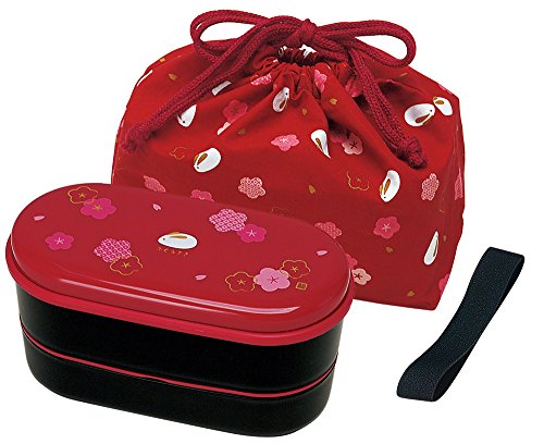 Skater (SKATER) Japonaise - 2 niveaux-Boite Lunch Box Bento Sac à la ceinture, baguettes, rouge coquelicot et lapin code EAN 7153004532916 