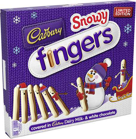 Snowy fingers Cadbury