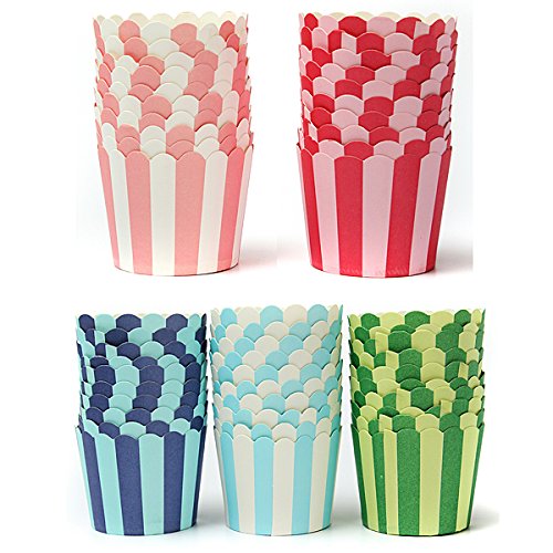 50pcs cupcake cuisson papier stripe muffin cup ...