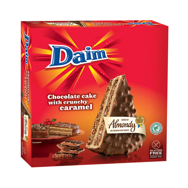 DAIM Gâteau amandes chocolat et caramel surgelé code EAN 7312930000382 