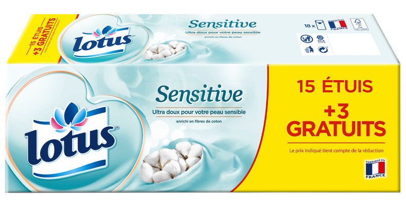 ÉTUIS MOUCHOIRS SENSITIVE LOTUS 7322540743593 LOTUS