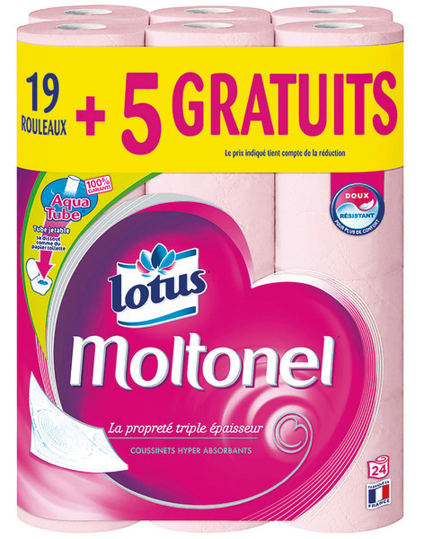moltonel PAPIER TOILETTE MOLTONEL AQUATUBE LOTUS code EAN 7322540834390 