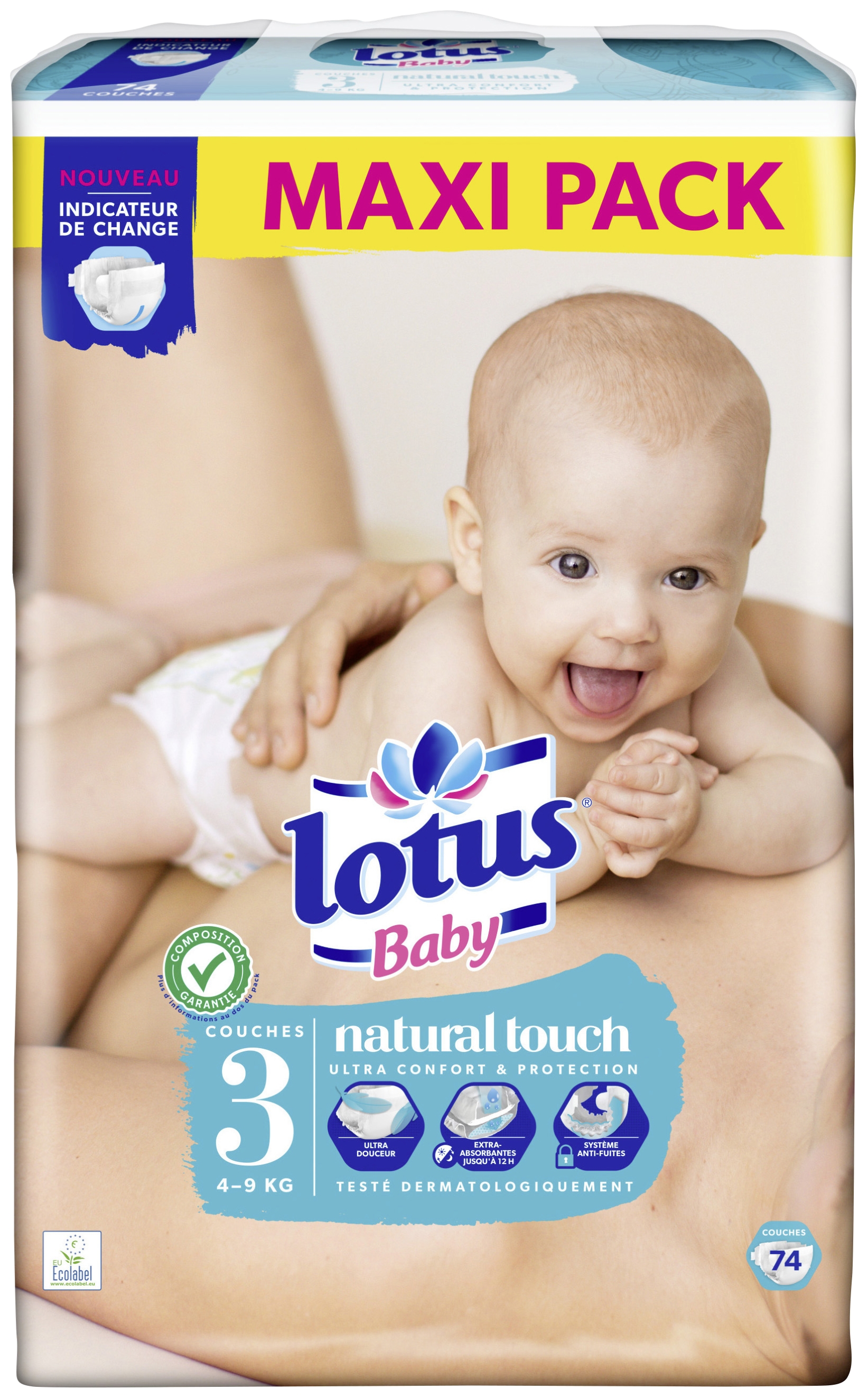 Couches baby natural touch maxi touch Lotus