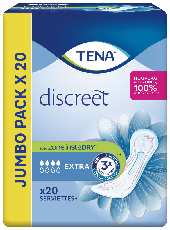 SERVIETTES DISCREET EXTRA JUMBO X20 TENA