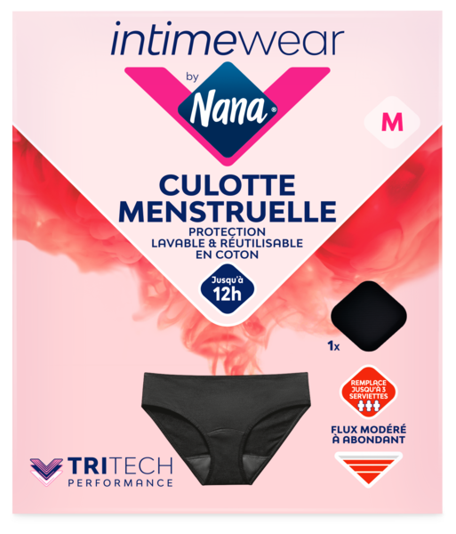 NANA CULOTTE MENSTRUELLE LAVABLE ET RÉUTILISABLE EN COTON TAILLE M
NANA code EAN 7322541989013 