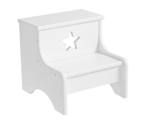 Tritt 2 niveaux star en bois blanc laqué mat, e...