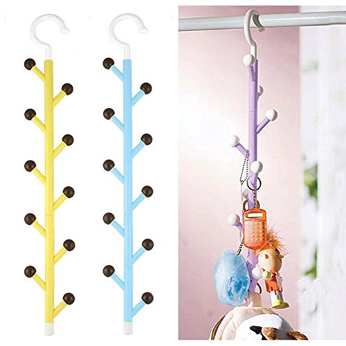 2 pcs colorful rotatif hook branch petits croch...