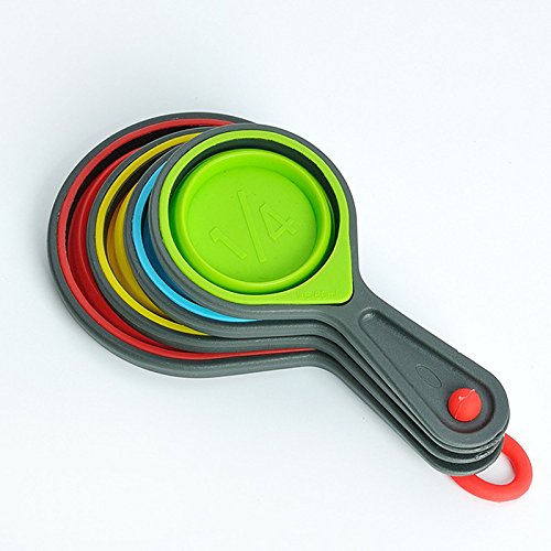 Lot de 4 pliable silicone mesure coupes & mesur...