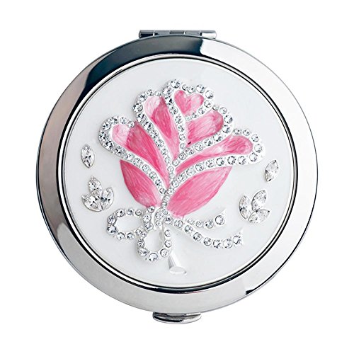 ziyou XYXY Maquillage Mirror Haut de gamme portable pliable double face Rose cristal de 108 maquillage miroir carry cadeau d'anniversaire . silver code EAN 7408368867168 