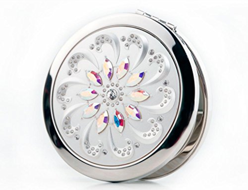 ziyou XYXY Maquillage Mirror Haut de gamme Cristal or argent léger portable pliante maquillage double face miroir carry cadeau d'anniversaire . silver code EAN 7408368867205 