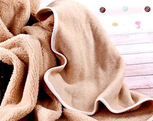 Baby couverture unie en pure laine 120 x 150 cm...